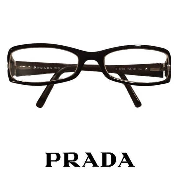 Prada VPR 13N Burgundy Rectangular Designer Glasses 52-19 Frames main image 5